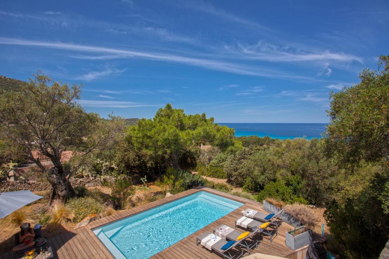 Villa bodri, maison en pierre avec vue mer et piscine chauffée LʼÎle-Rousse Exterior foto